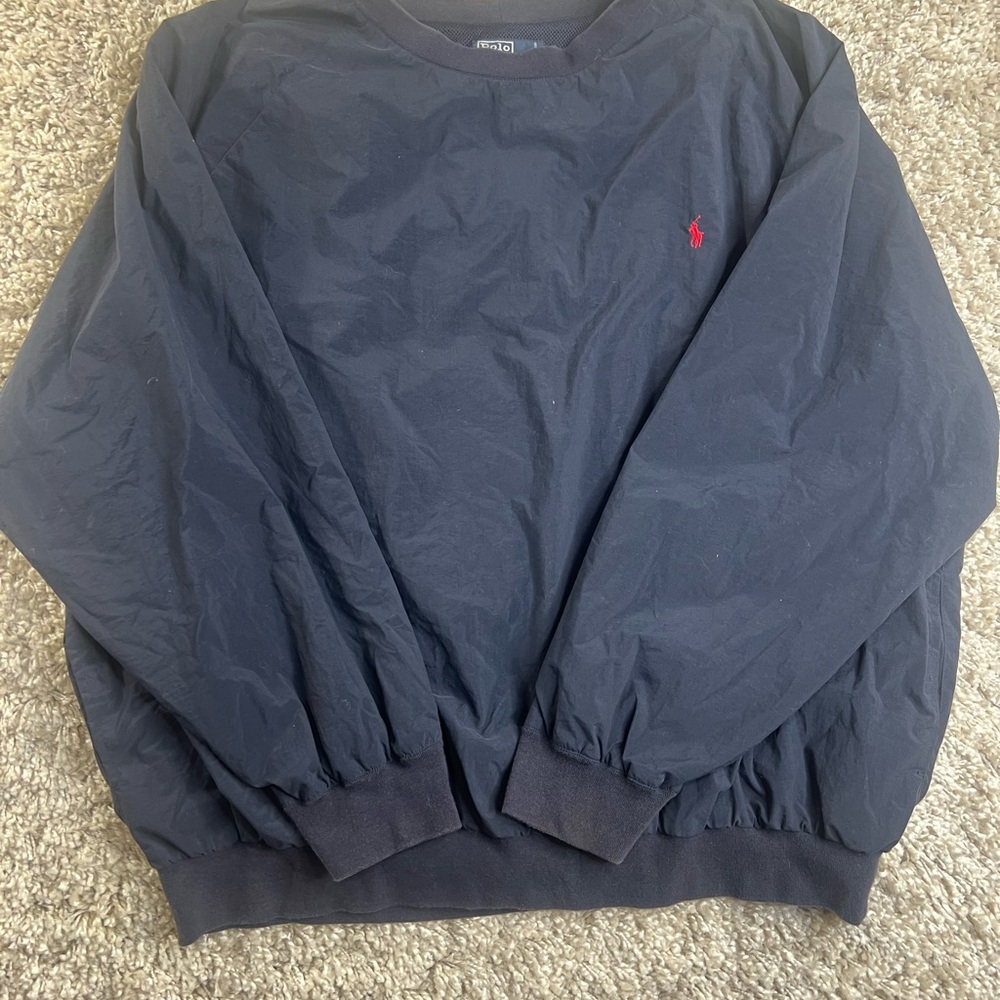 Vintage Polo Ralph Lauren Dark Blue Crewneck Golf Pullover with Red Emblem